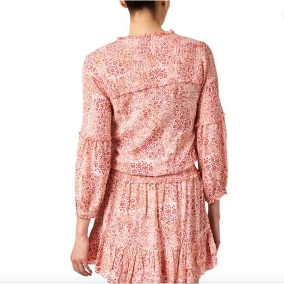 Poupette St Barth Ilona Mini Dress Pink Nenufar Womens Size Large - Picture 2 of 7